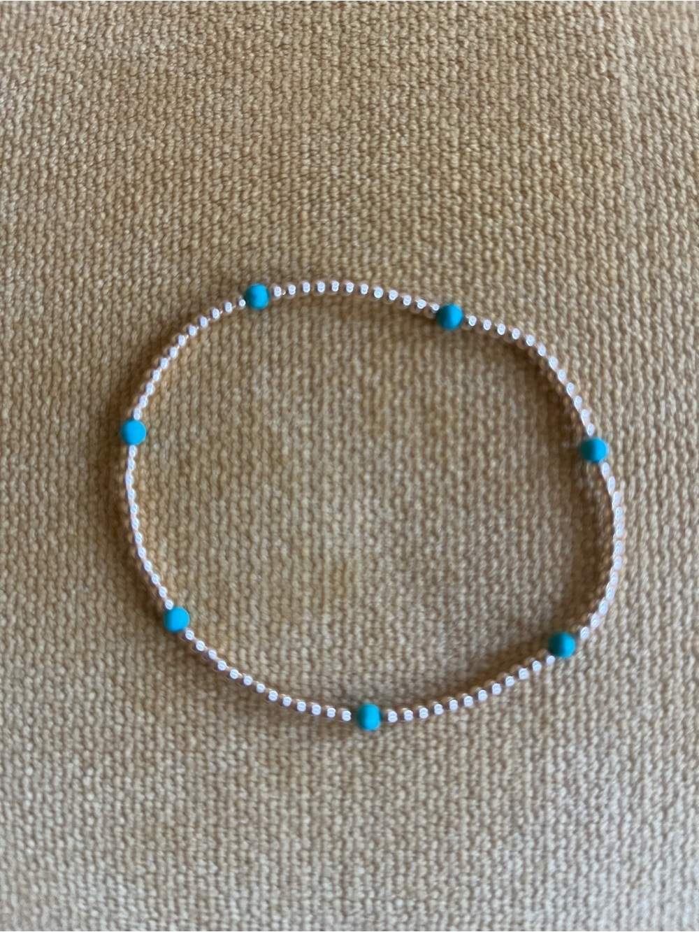 14 k gold bracelet. Turquoise and 14 k gold beads